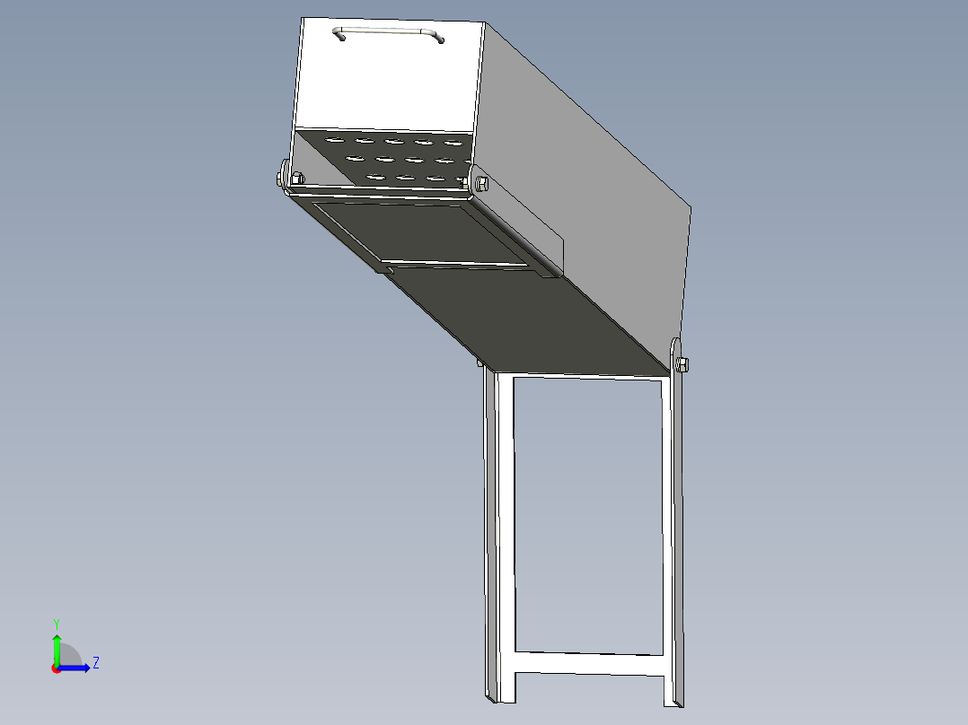 便携式折叠烧烤架左视图