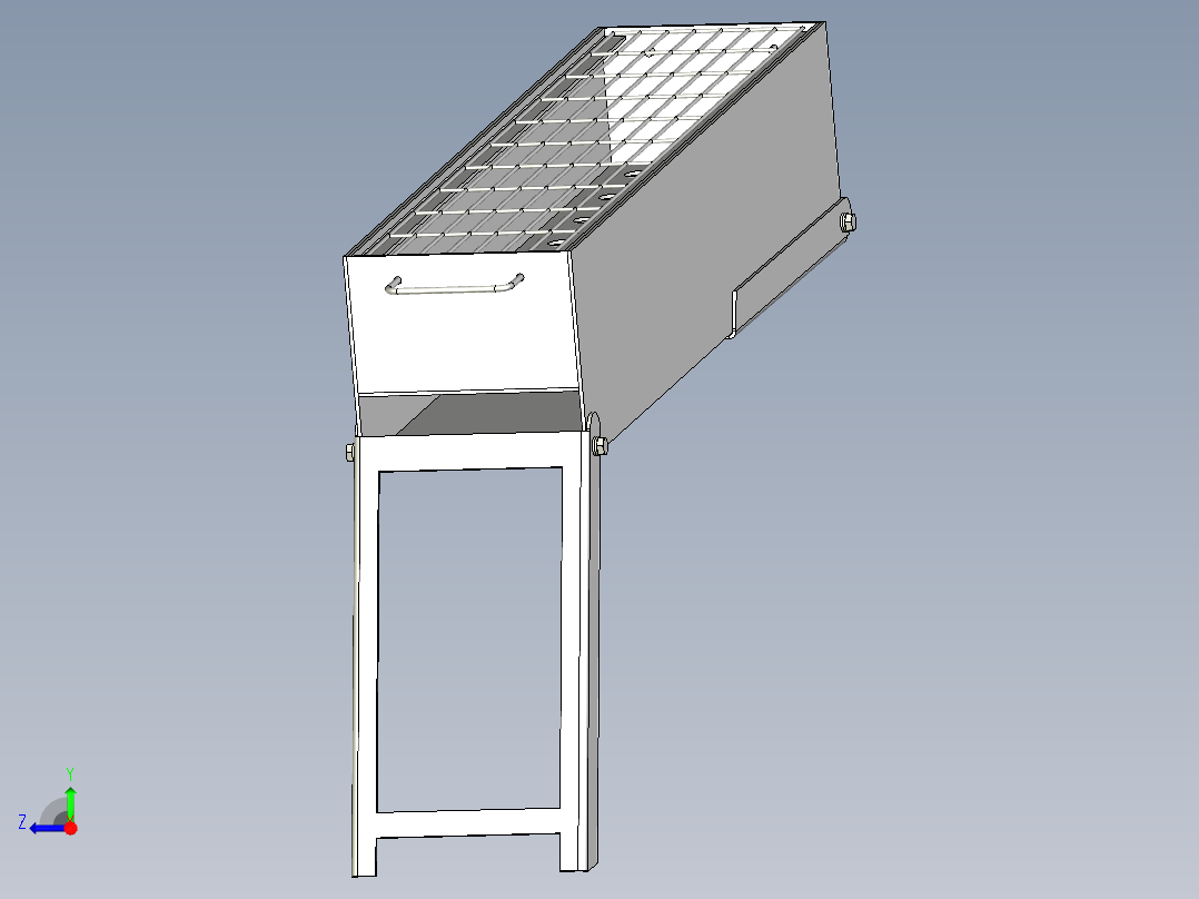 便携式折叠烧烤架右视图