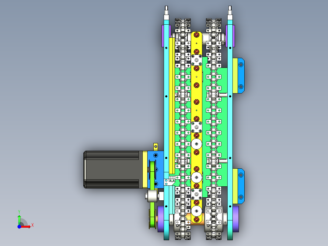 小型链条流水线前视图