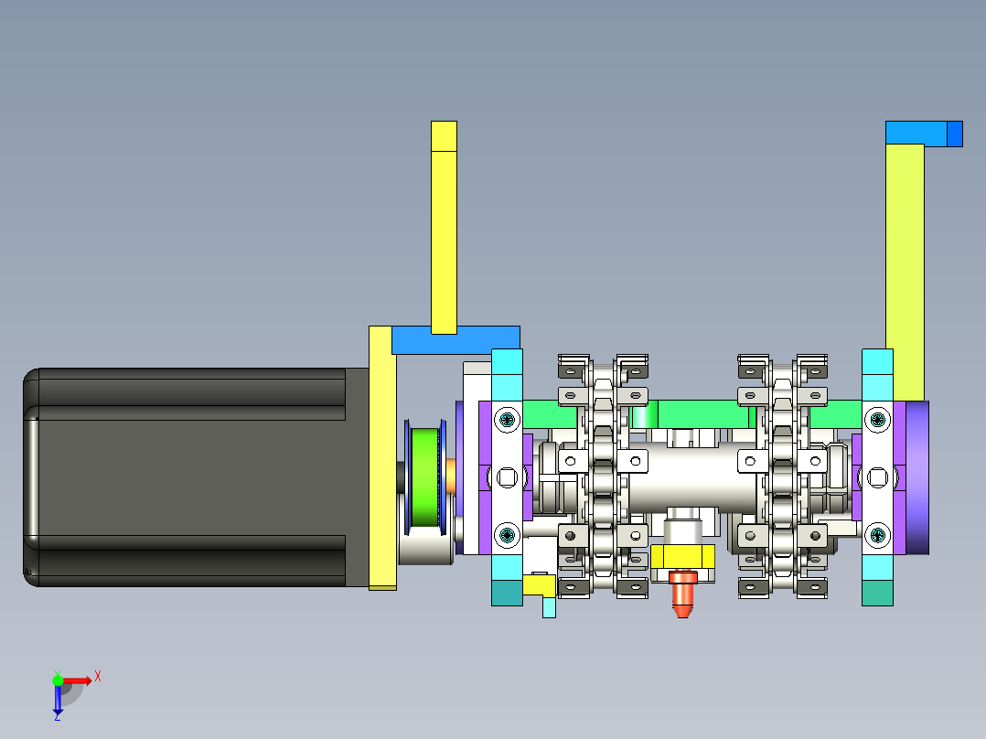 小型链条流水线俯视图