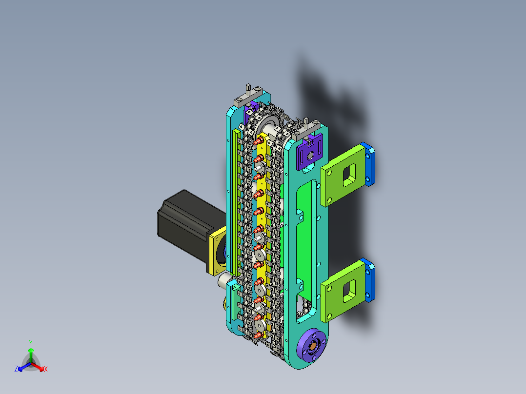 小型链条流水线正等轴测图