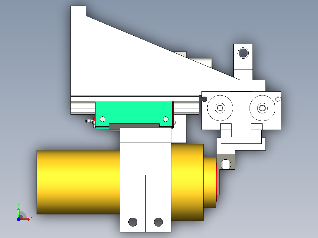 焊片机对中定位机构前视图