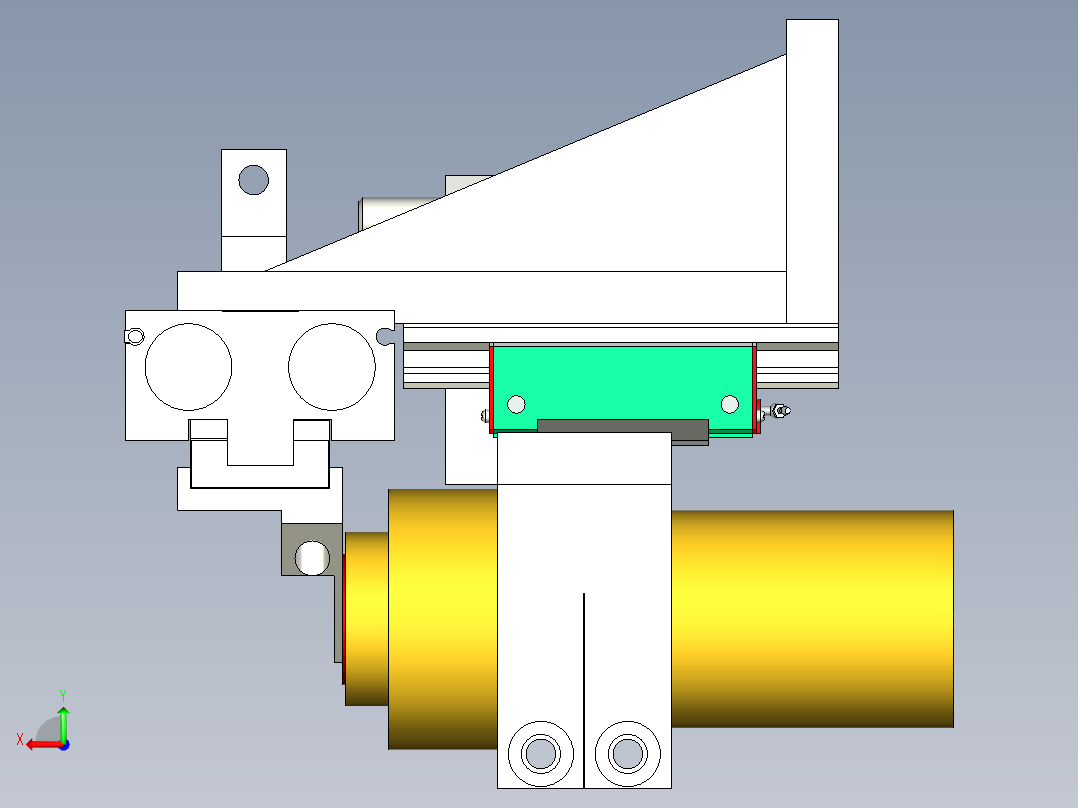 焊片机对中定位机构后视图
