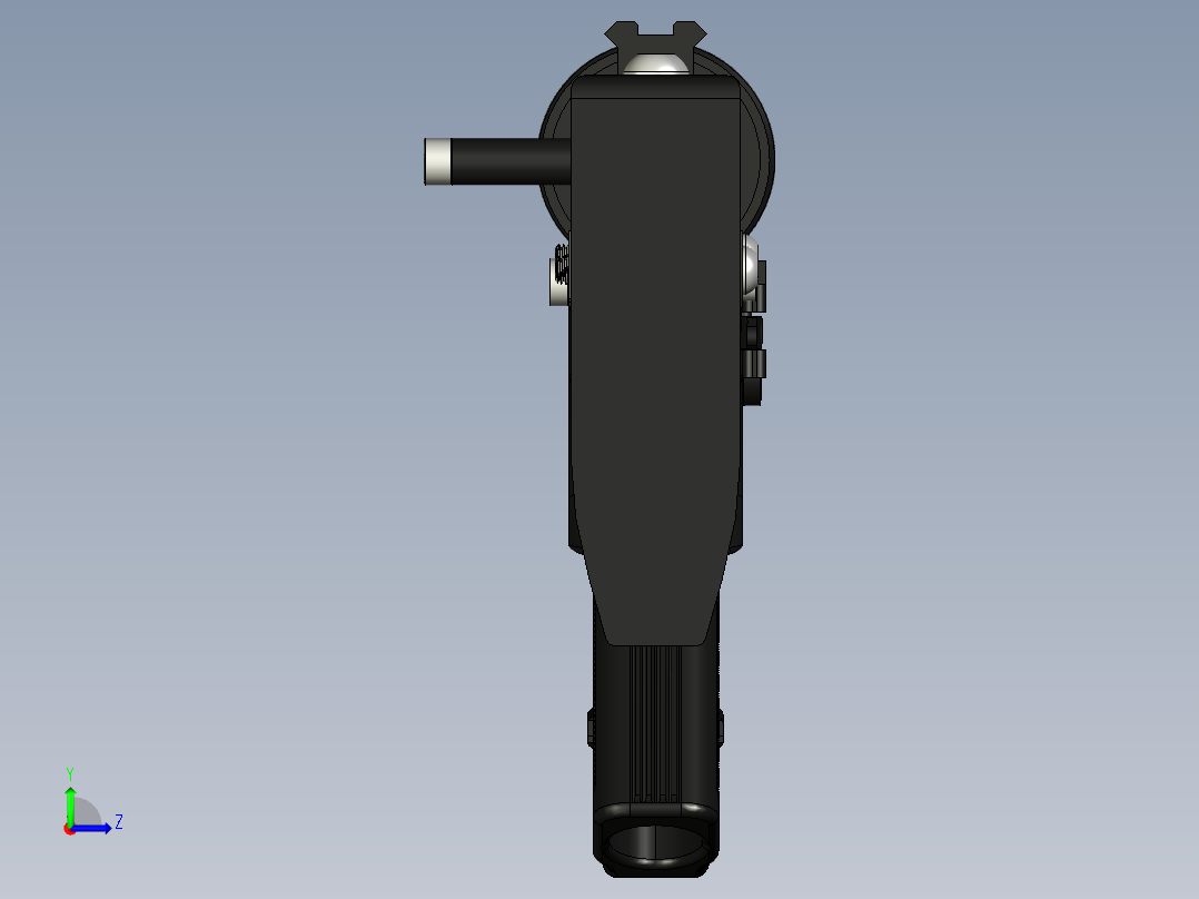 手枪左轮冲锋枪老式狙击步枪设计3D图纸hybrid-printed-smg-v1 STP左视图