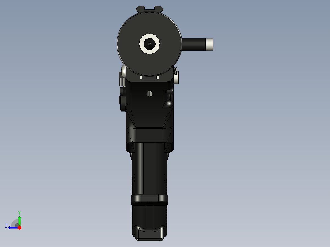手枪左轮冲锋枪老式狙击步枪设计3D图纸hybrid-printed-smg-v1 STP右视图