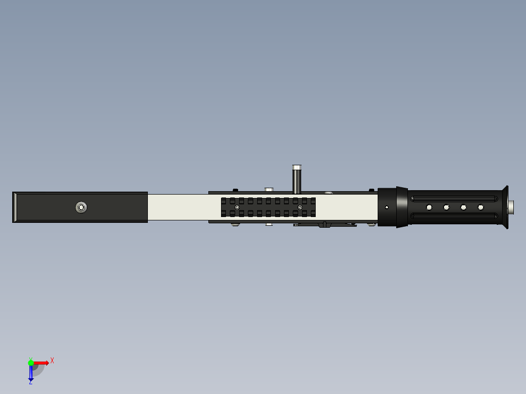 手枪左轮冲锋枪老式狙击步枪设计3D图纸hybrid-printed-smg-v1 STP俯视图