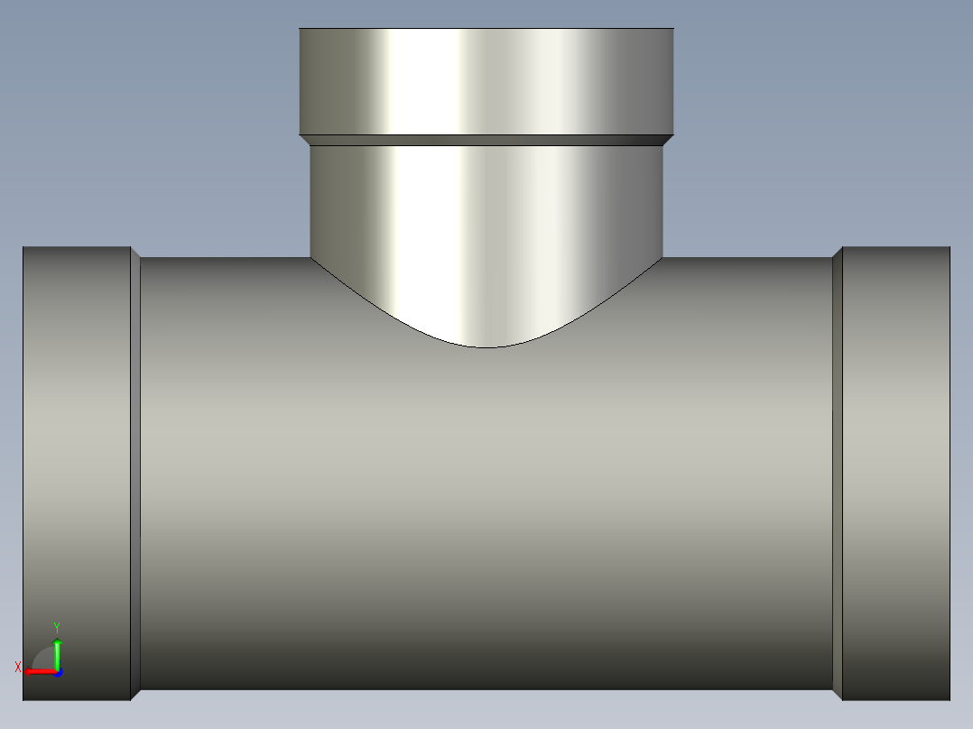 螺纹管三通-异径 DN15-DN10后视图