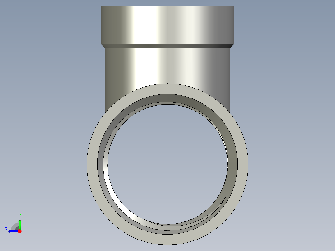 螺纹管三通-异径 DN15-DN10右视图