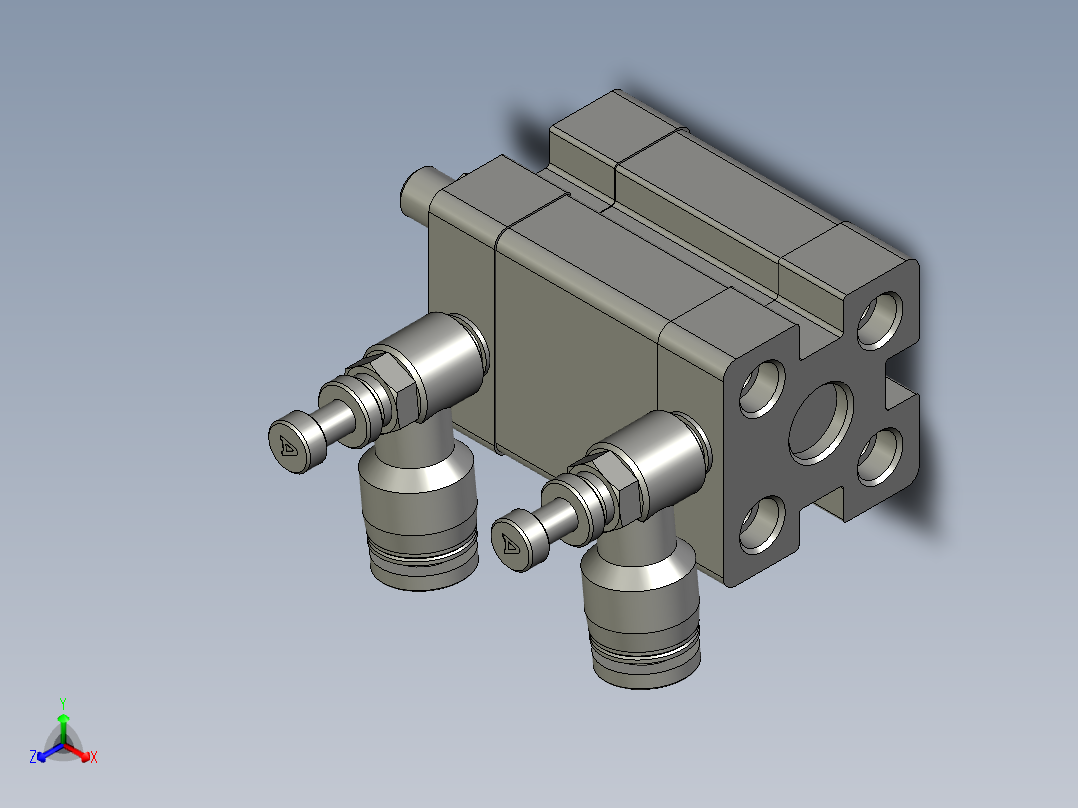 ACE16X10B气缸正等轴测图