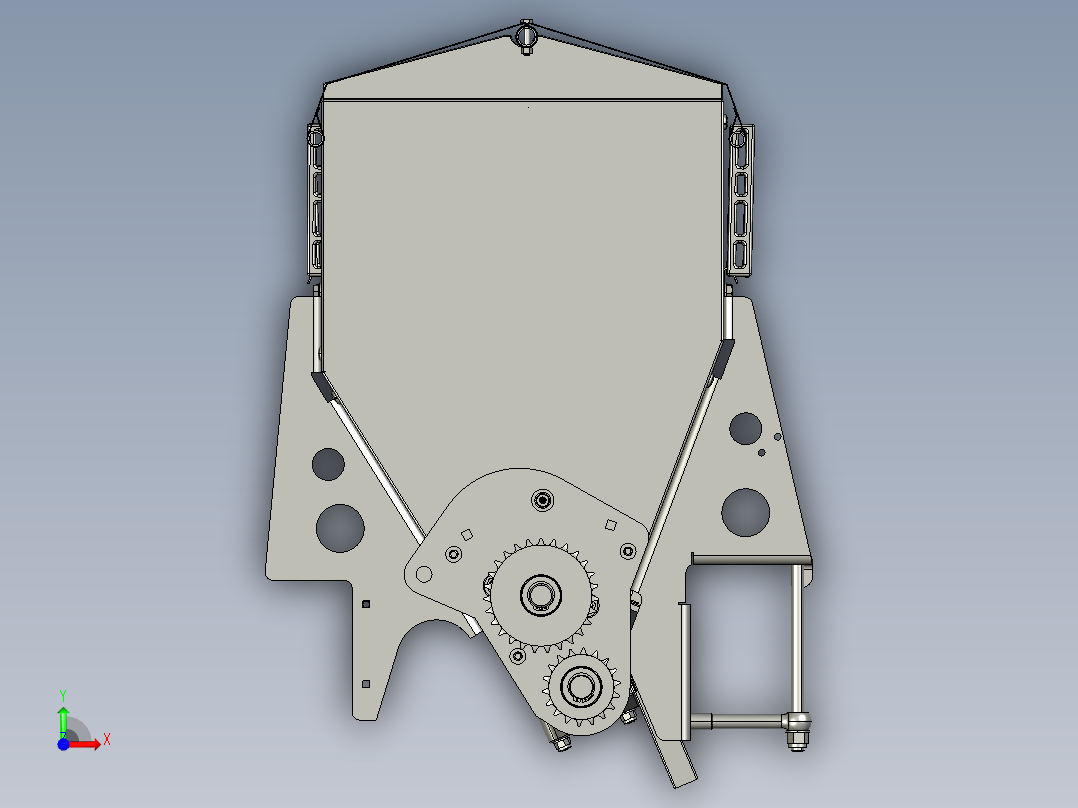农业有机肥撒播机前视图