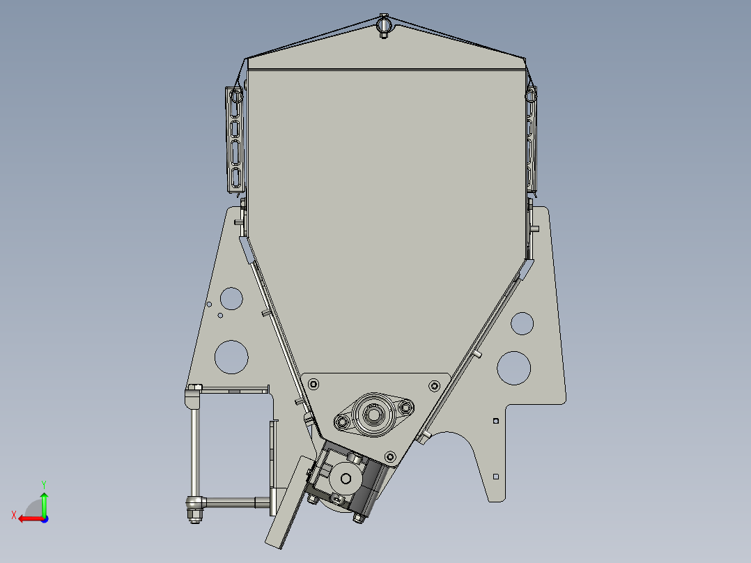 农业有机肥撒播机后视图