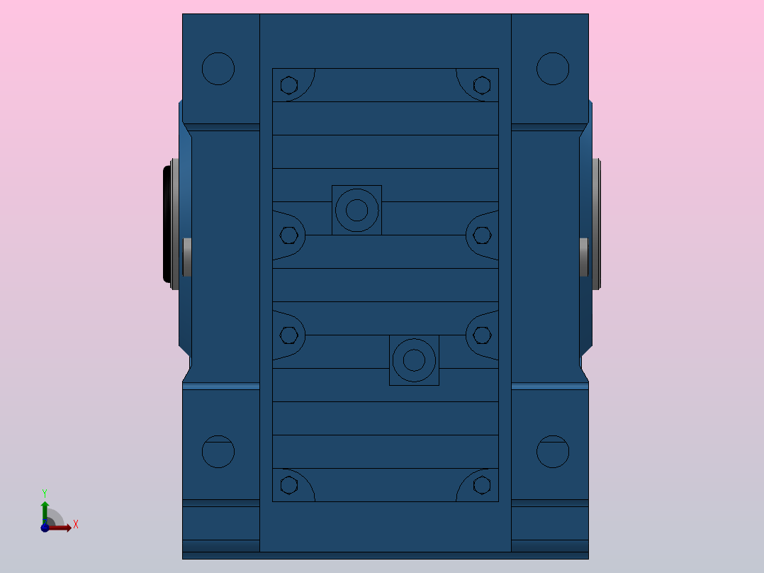 KAB67底脚空心轴安装螺旋锥齿轮减速机KAB67-Y0.25-4P-108.03-M1-0°-A前视图