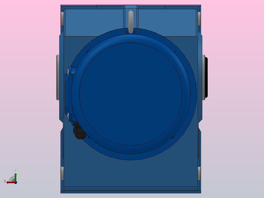 KAB67底脚空心轴安装螺旋锥齿轮减速机KAB67-Y0.25-4P-108.03-M1-0°-A后视图