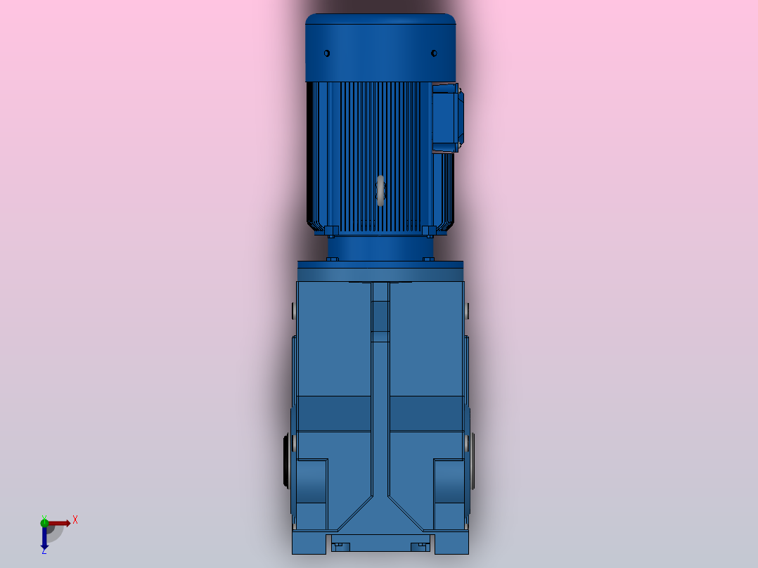 KAB67底脚空心轴安装螺旋锥齿轮减速机KAB67-Y0.25-4P-108.03-M1-0°-A俯视图