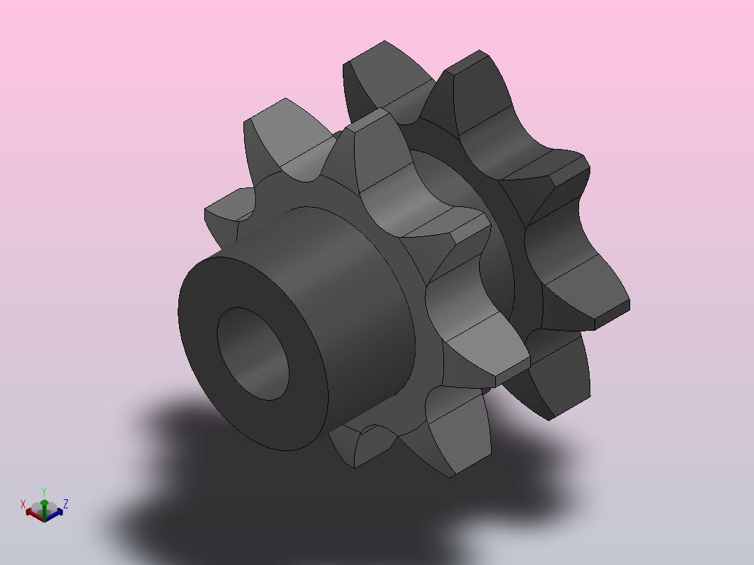 直孔链轮10B型_11-10B-3主视图