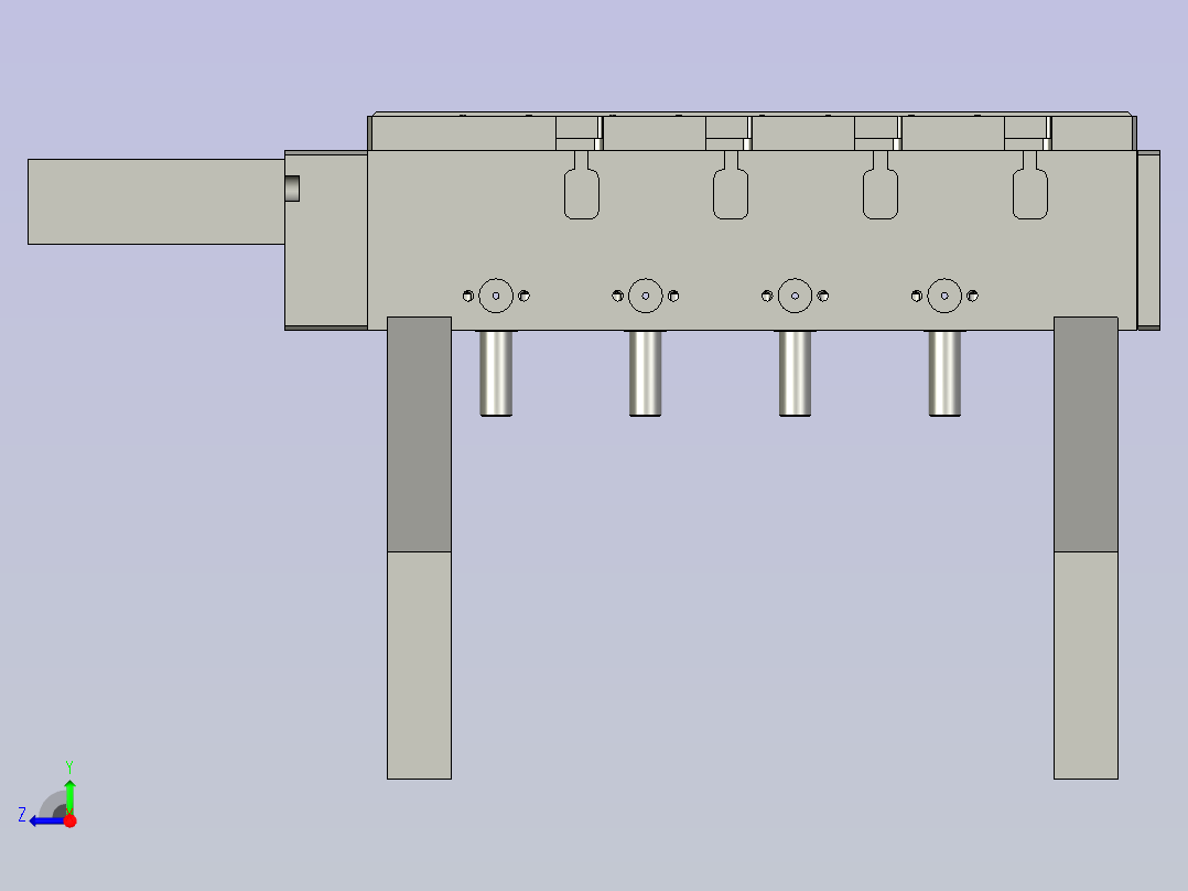四分料装配右视图
