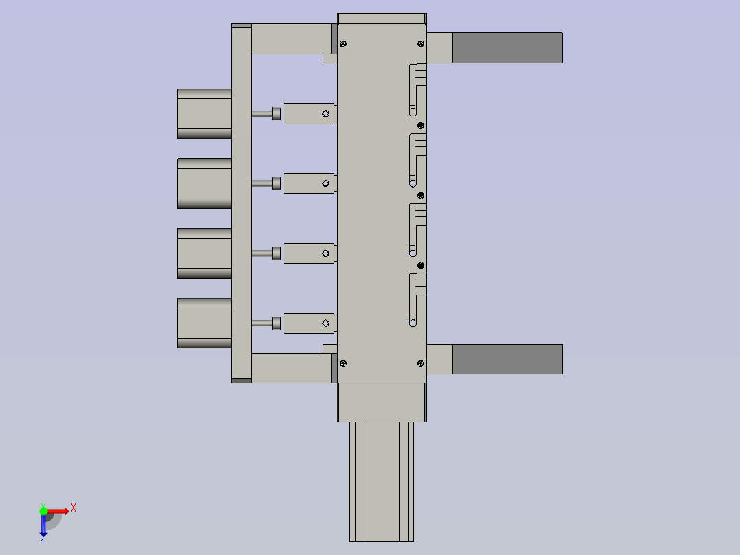 四分料装配俯视图