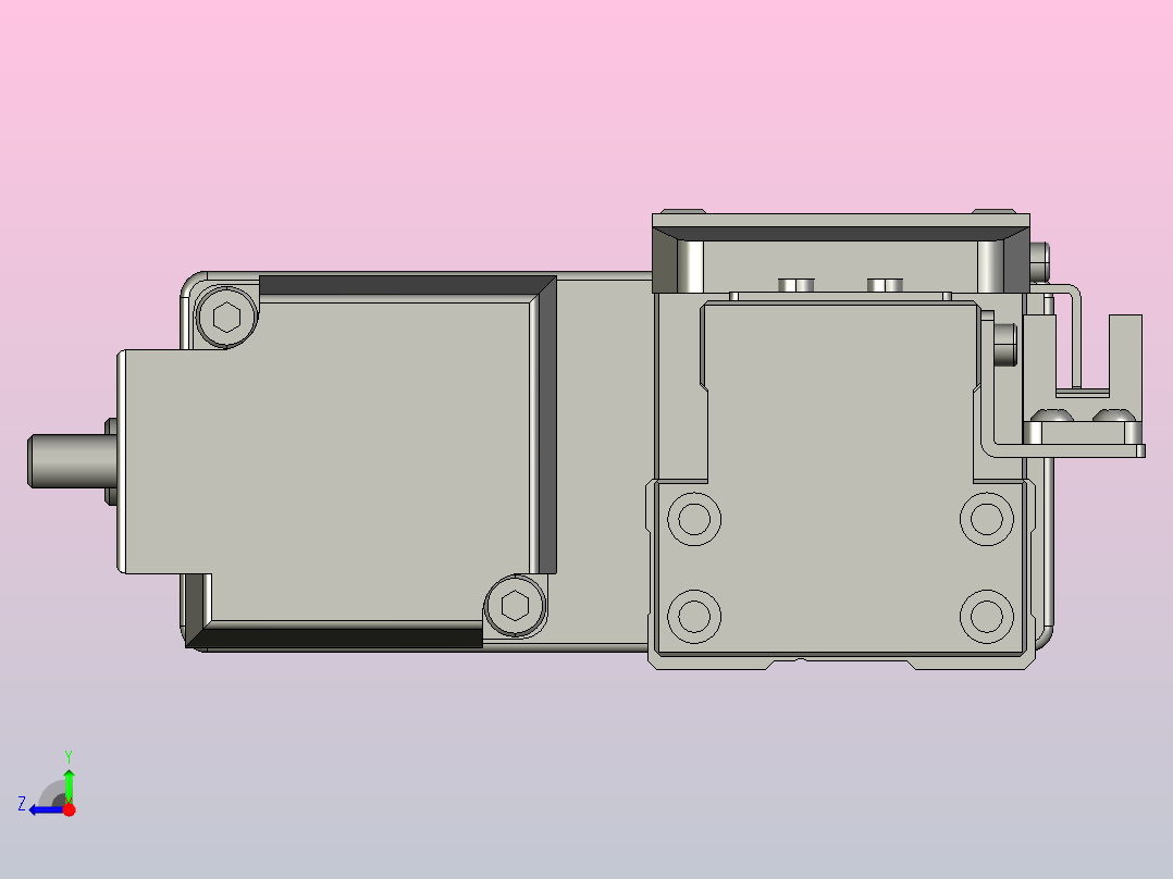 GTH4-L#-50-BL-M05-C3 GTH4内嵌式螺杆滑台 电机左折 Toyo直线模组右视图