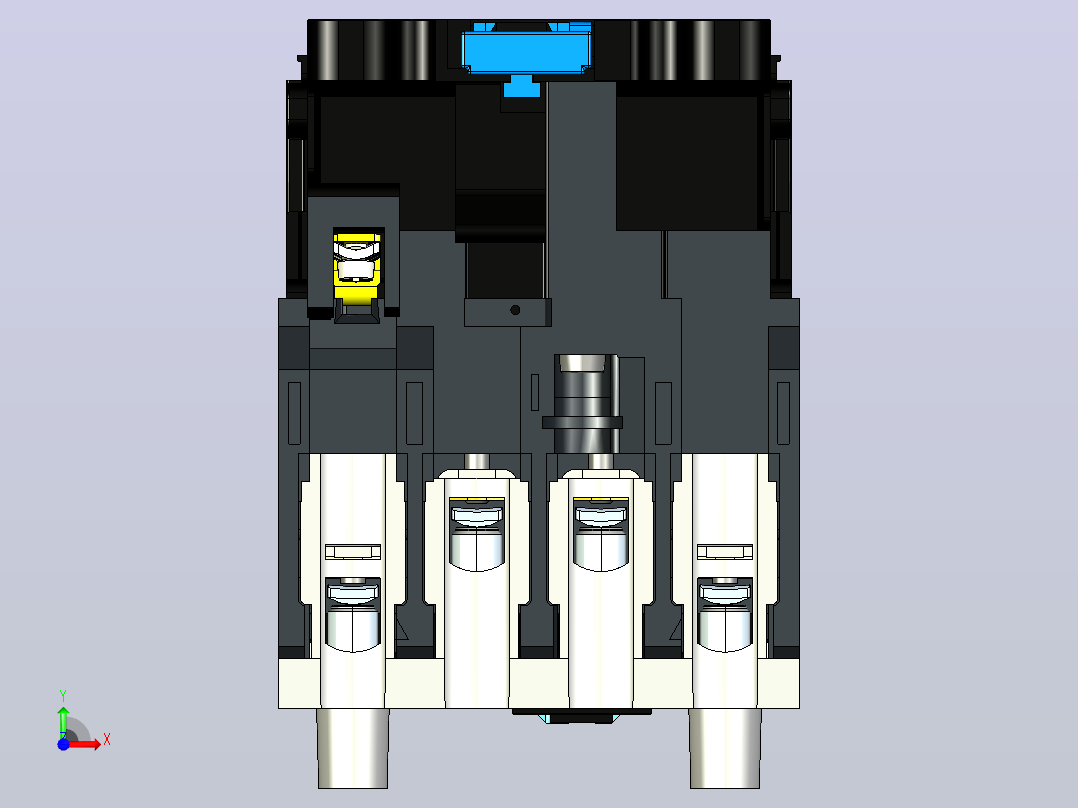NC1-4008～6508 4P交流接触器三维模型202204前视图
