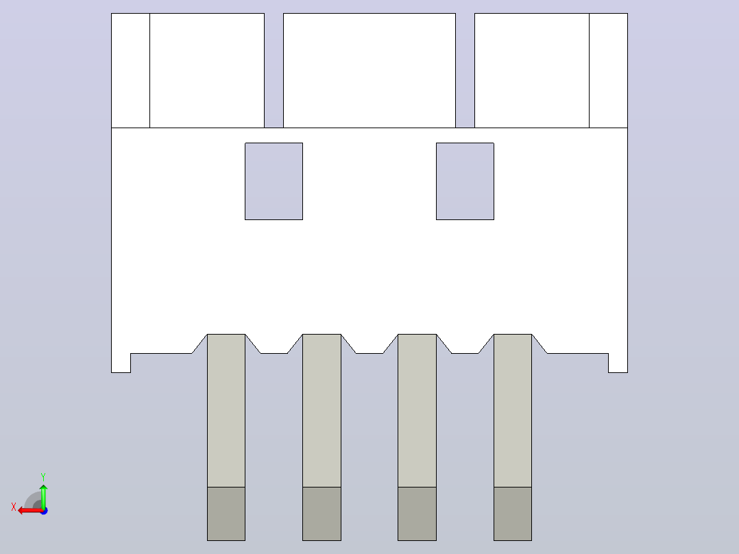 短款型直插头JST connector 1x4 P1.25mm thru hole wafer A2 v5后视图