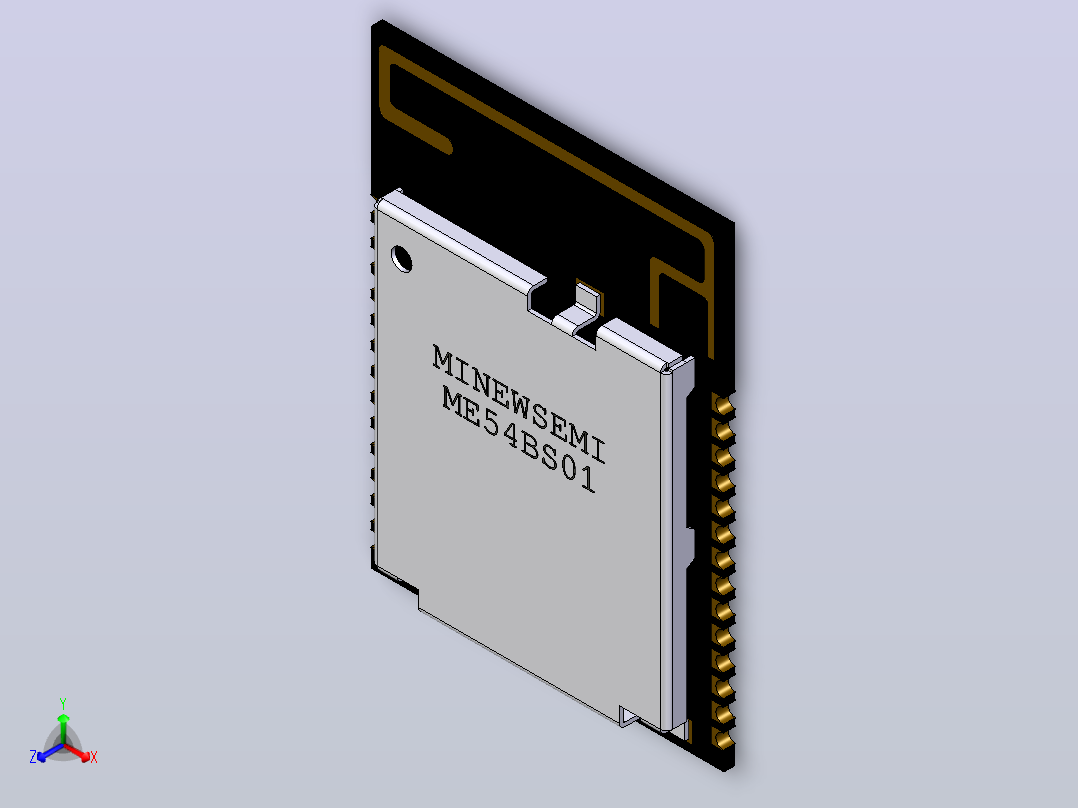 基于 Nordic nRF54 的模块正等轴测图