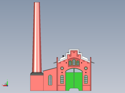 Faller法勒2142号火车库建筑物3D图纸+INVENTOR设计+附STP后视缩略图