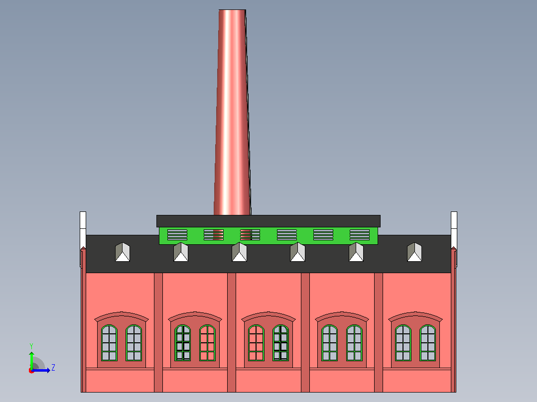 Faller法勒2142号火车库建筑物3D图纸+INVENTOR设计+附STP左视图