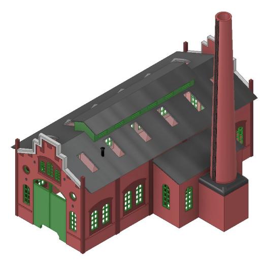 Faller法勒2142号火车库建筑物3D图纸+INVENTOR设计+附STP缩略图