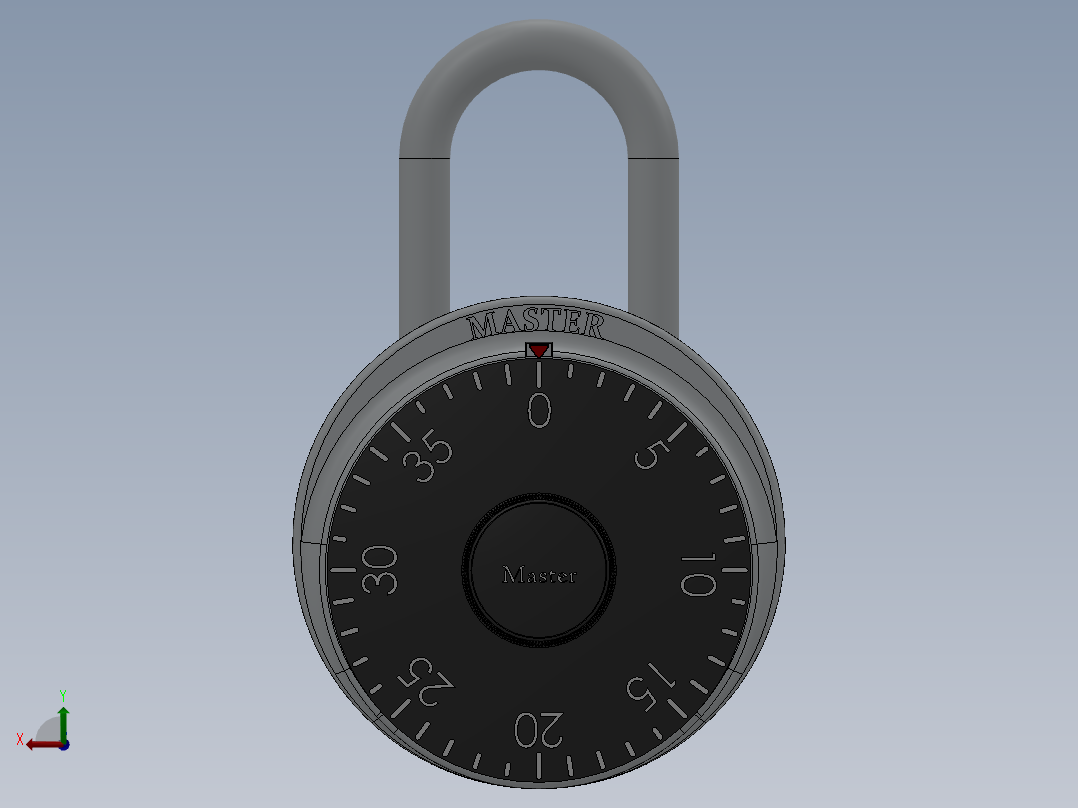 玛斯特锁具模型后视图