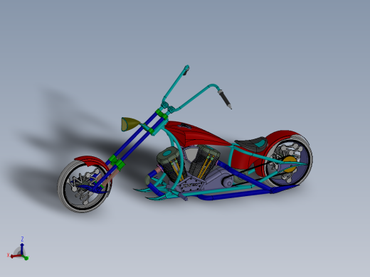 四冲程摩托车模型