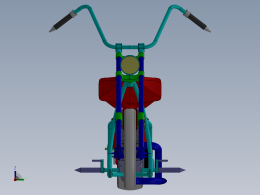 四冲程摩托车模型前视缩略图