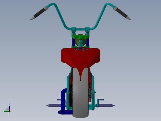 四冲程摩托车模型后视缩略图