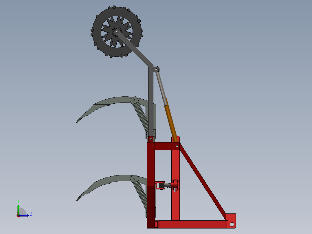 深耕松土机左视图