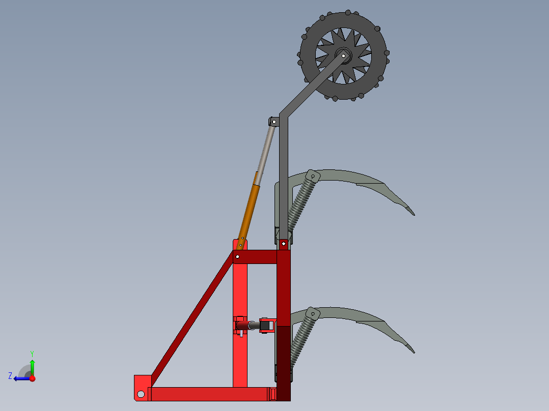 深耕松土机右视图