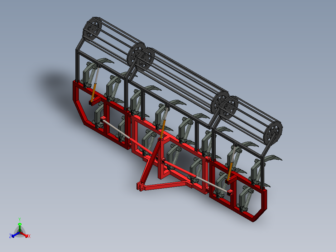 深耕松土机正等轴测图