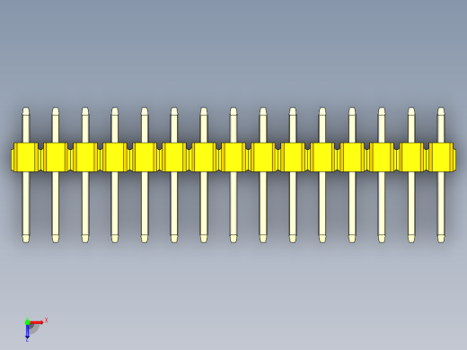 彩色公头100mil（2.54mm）系列-DS1021_yellow_1x15p_100mil_Type1_rev1.0俯视缩略图