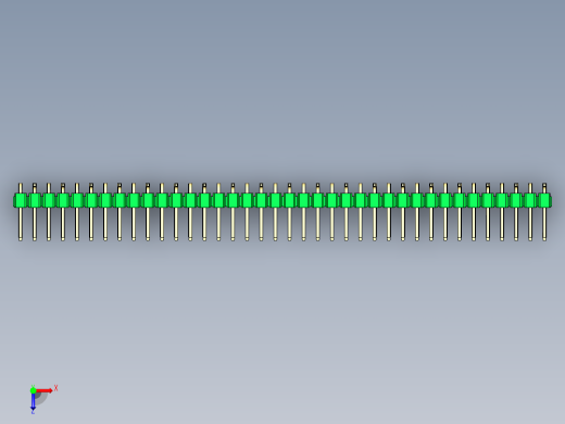 彩色公排针 100mil 2.54mm 系列-DS1022_green_38p_100mil_Type_SMT_R2_rev1.0俯视缩略图