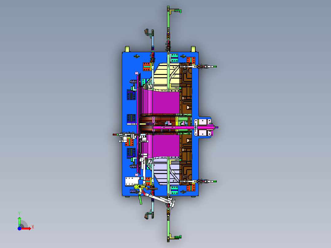 汽车制造用前围板快速夹具前视图