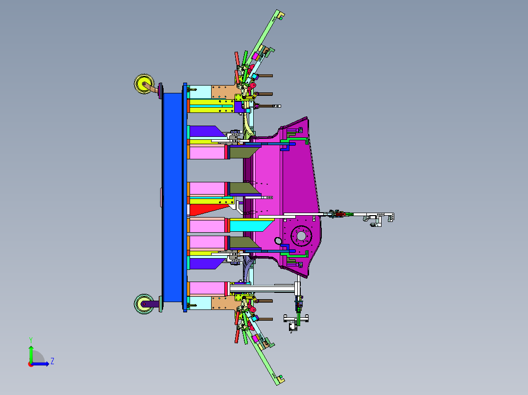 汽车制造用前围板快速夹具左视图
