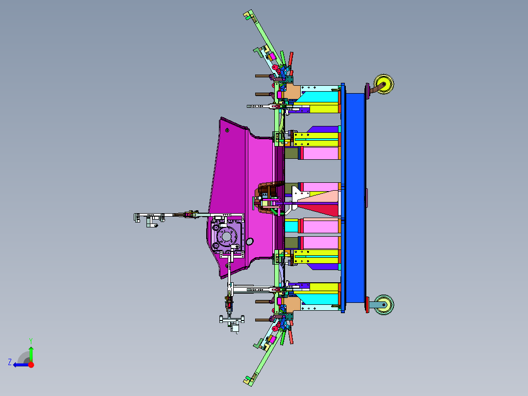 汽车制造用前围板快速夹具右视图