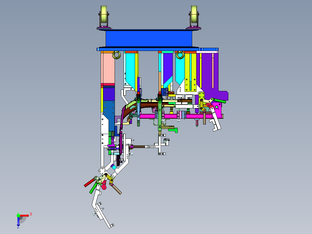 汽车制造用前围板快速夹具俯视图