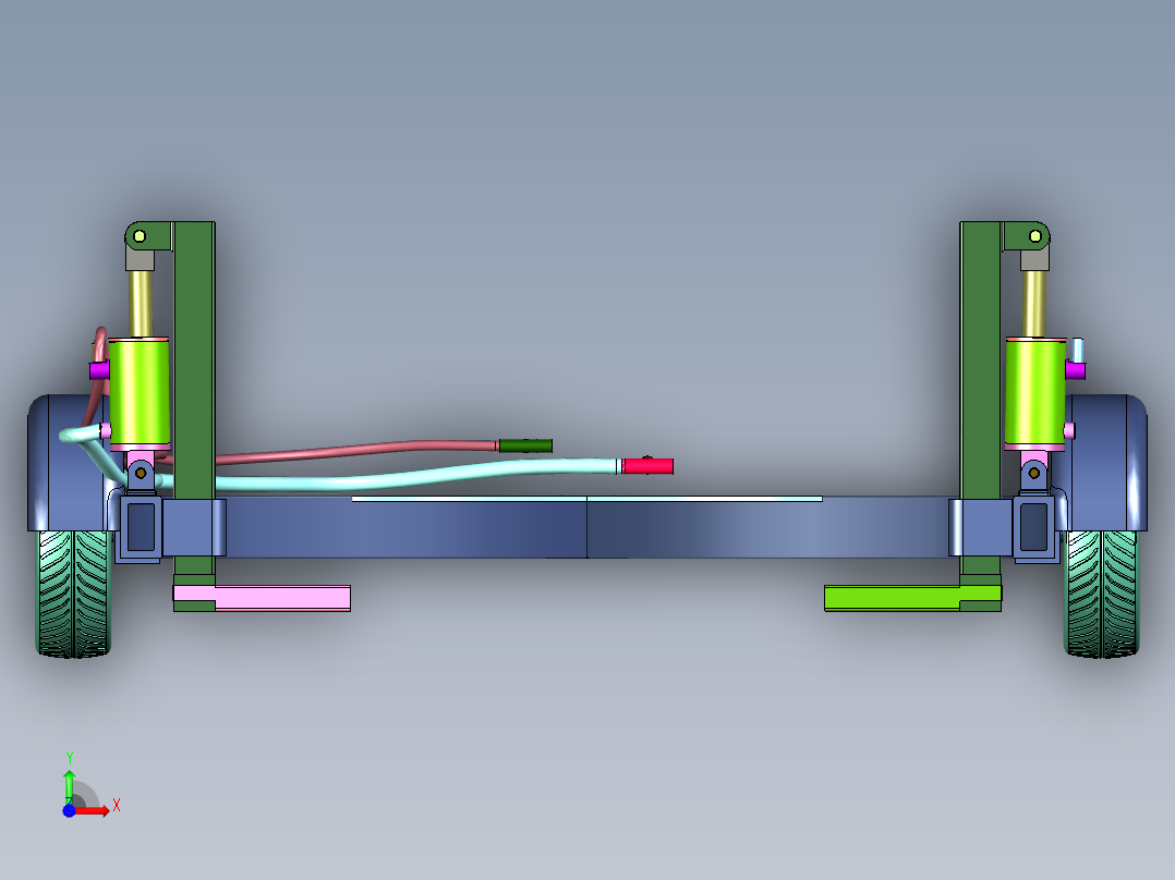 车辆液压托举式拖车前视图
