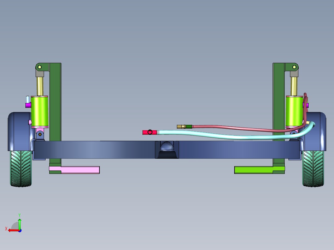 车辆液压托举式拖车后视图