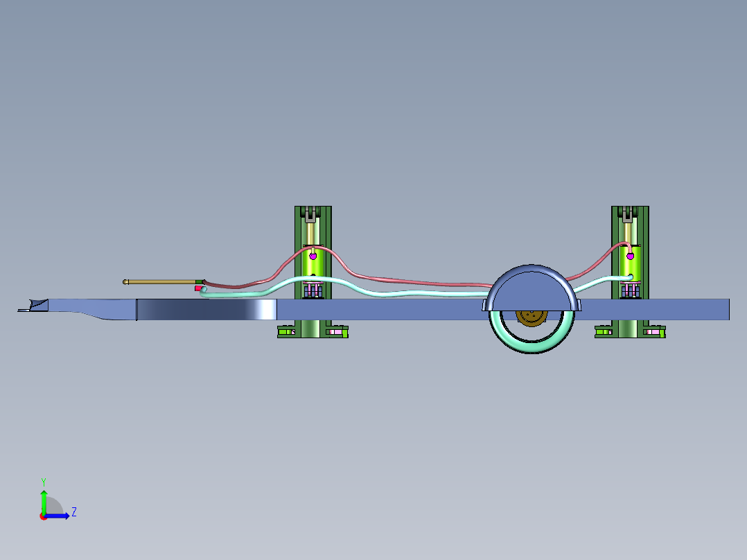 车辆液压托举式拖车左视图