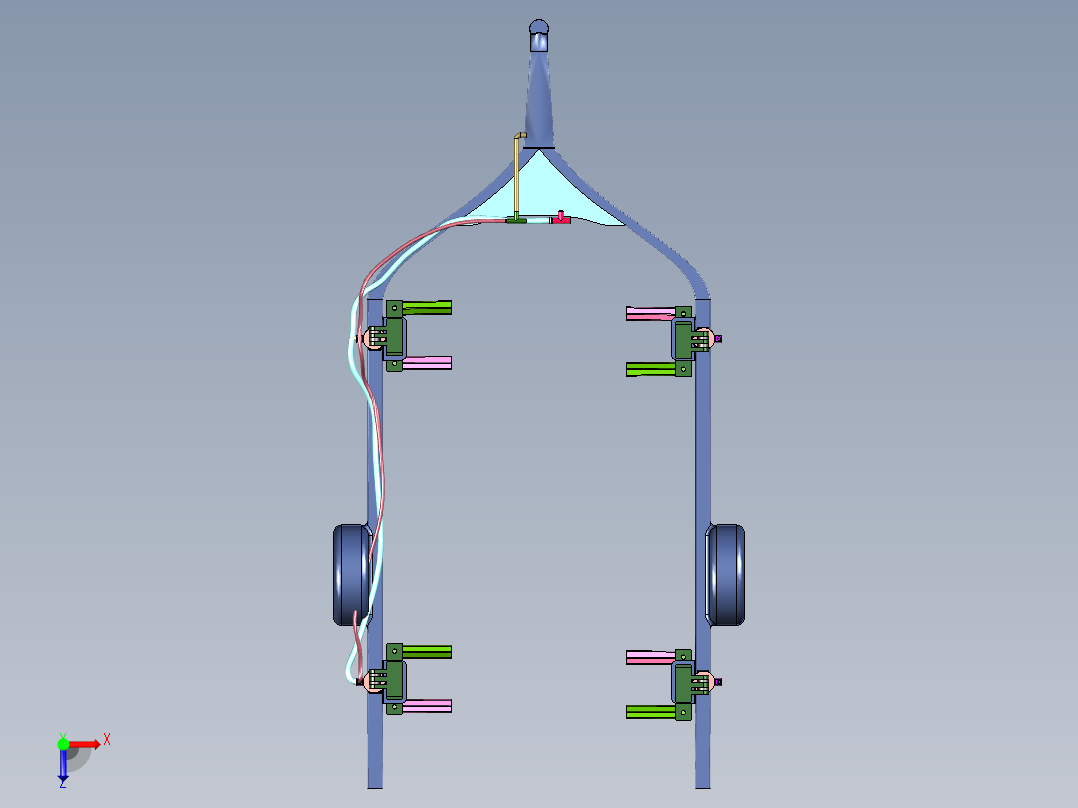 车辆液压托举式拖车俯视图