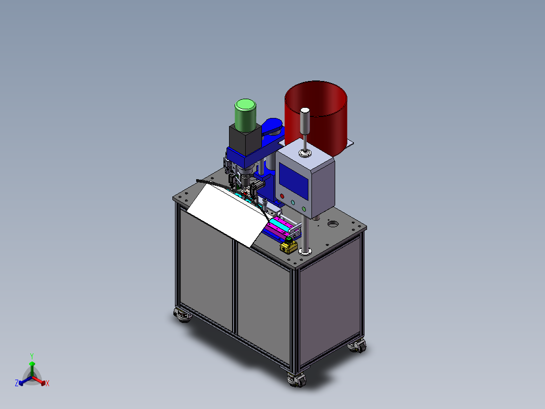 【 雨刮器中心支架旋铆机.下载 】正等轴测图
