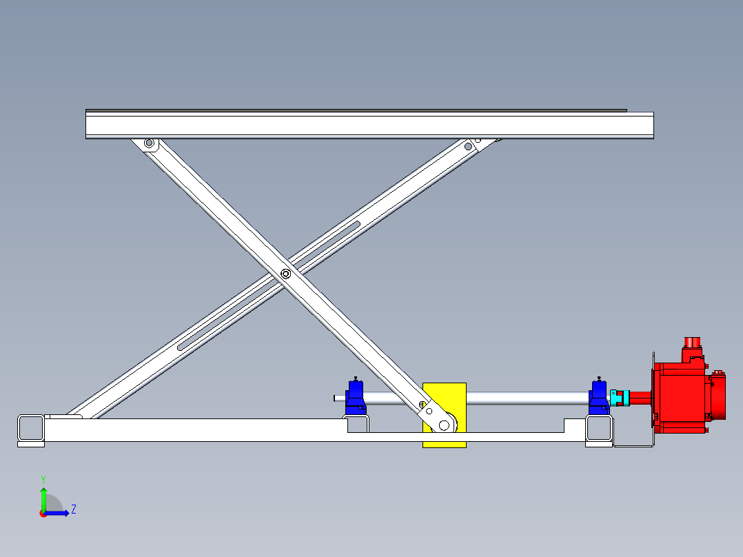 剪刀式升降平台左视图