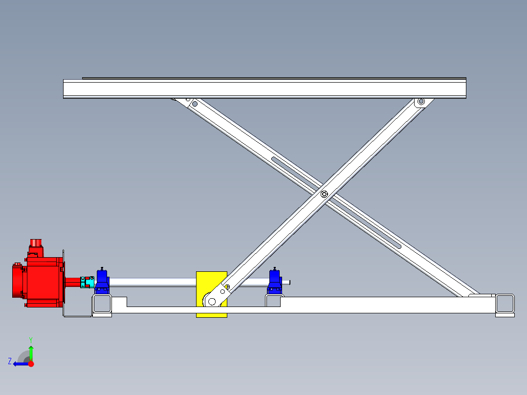 剪刀式升降平台右视图