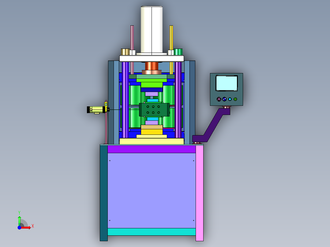 混合式铝模冲压烧结机前视图