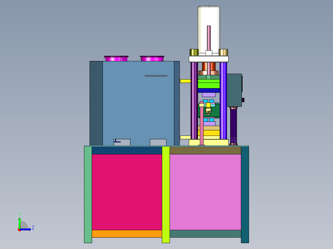 混合式铝模冲压烧结机左视图
